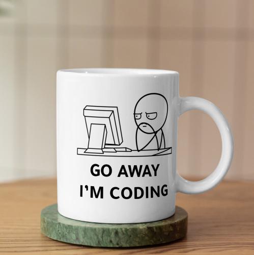 كوب اذهب بعيداً أنا أبرمج - Go Away I'm Coding Mug