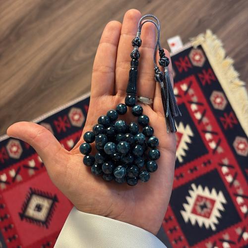 مسباح بكلايت كحلي مموج - كركوشه تفصيل يدوي