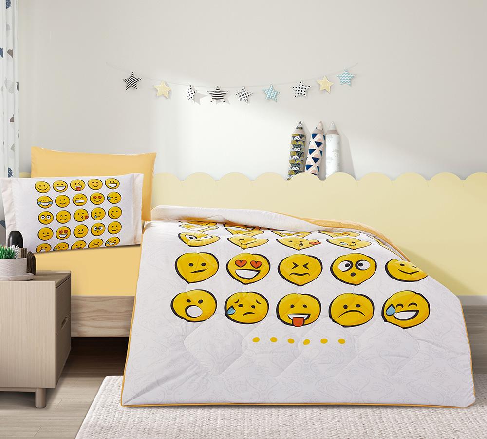 مفرش سرير اطفال لولو يويو صيفي 4 قطع - ايموجي