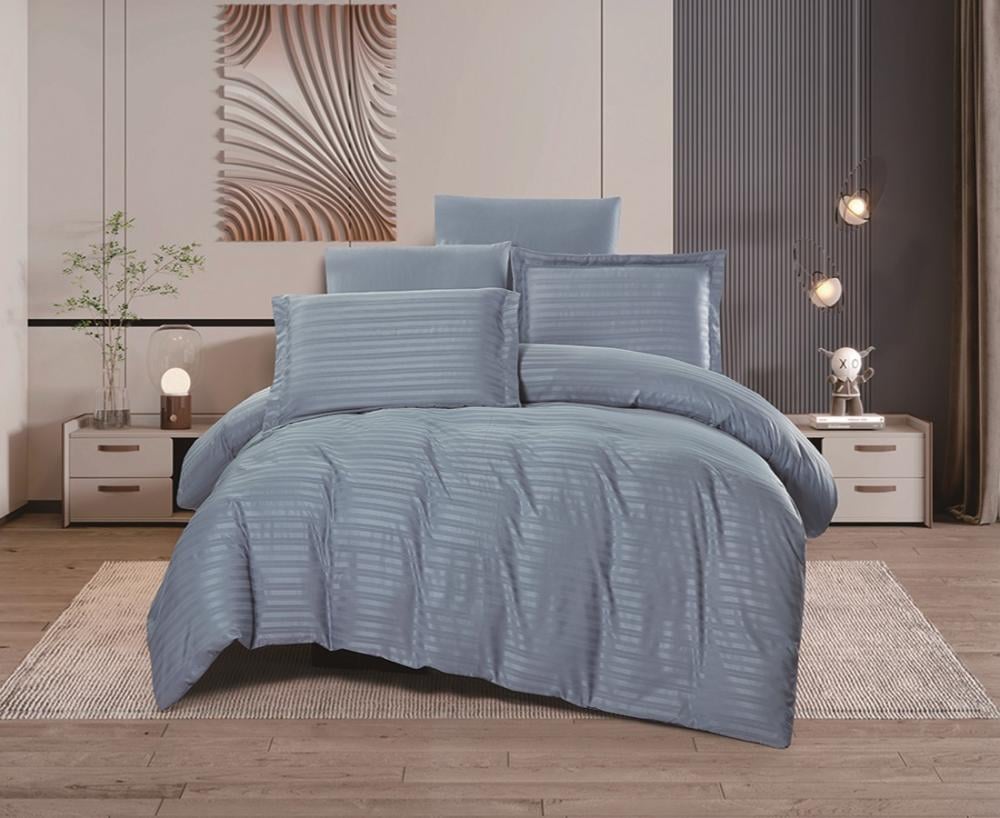 مفرش سرير فندقي رافلز حشوة متحركة مفرد ونص 5 قطع - سماوي