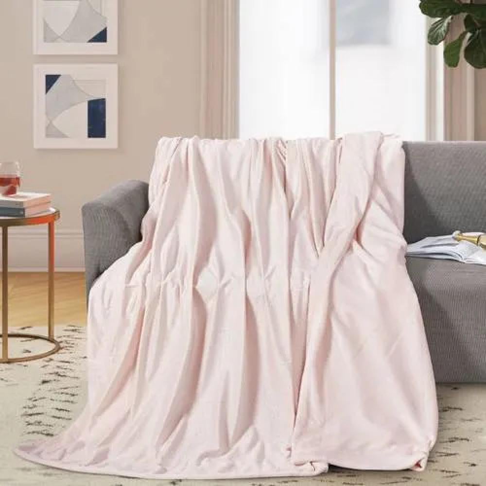 بطانية لارا شتوي فلانيل مقاس مزدوج لون وردي