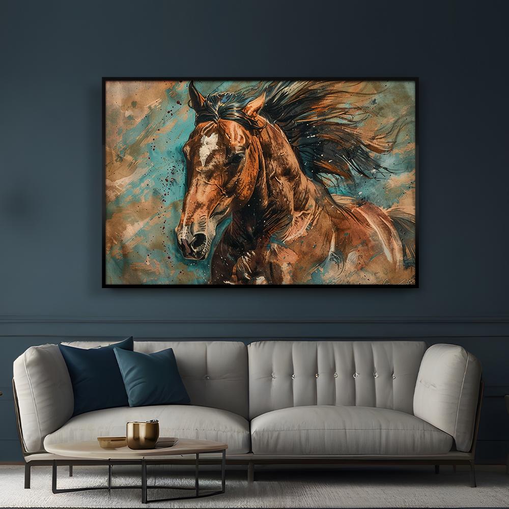 لوحة خيول بتصميم مودرن