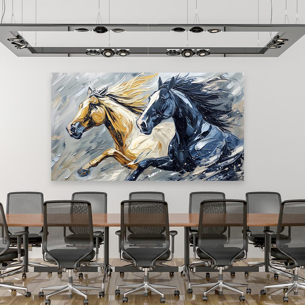 لوحة خيول بتصميم مودرن