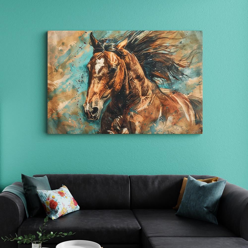 لوحة خيول بتصميم مودرن