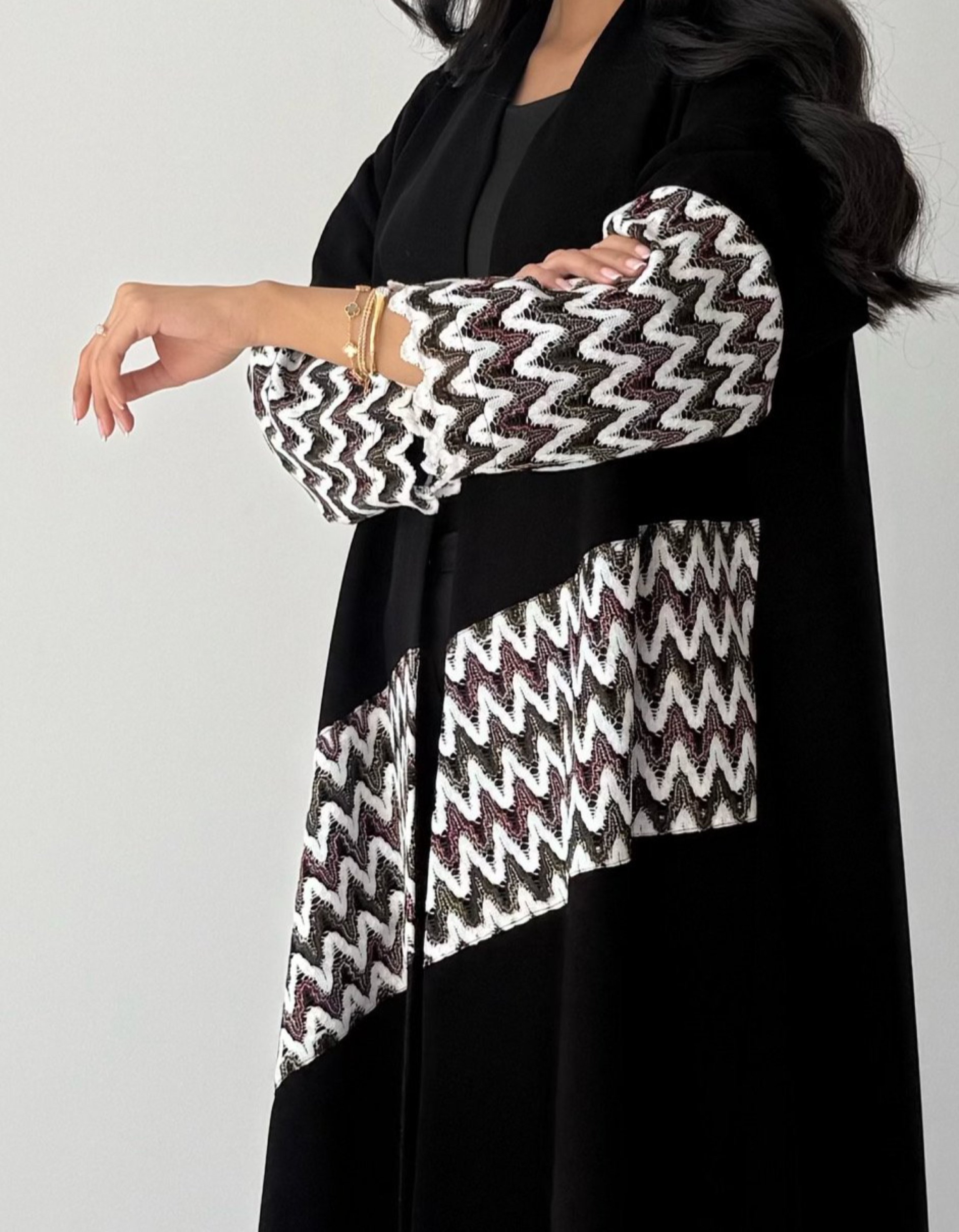 عباية كريب إندونيسي بتدخيلة دانتيل مشجرة