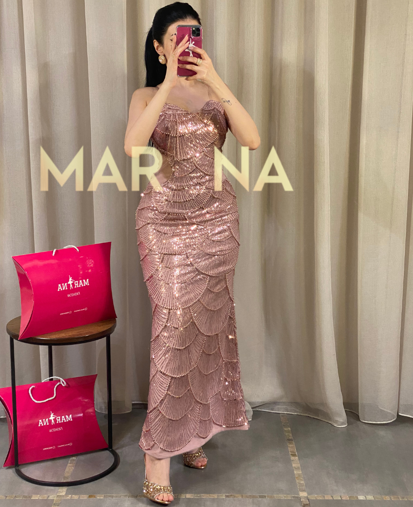 فستان منوش (لولو مع ترتر أنيق راقي)