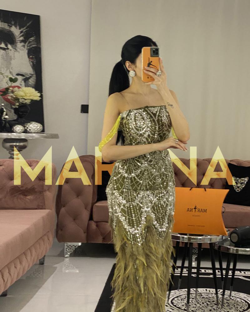 فستان كب طويل