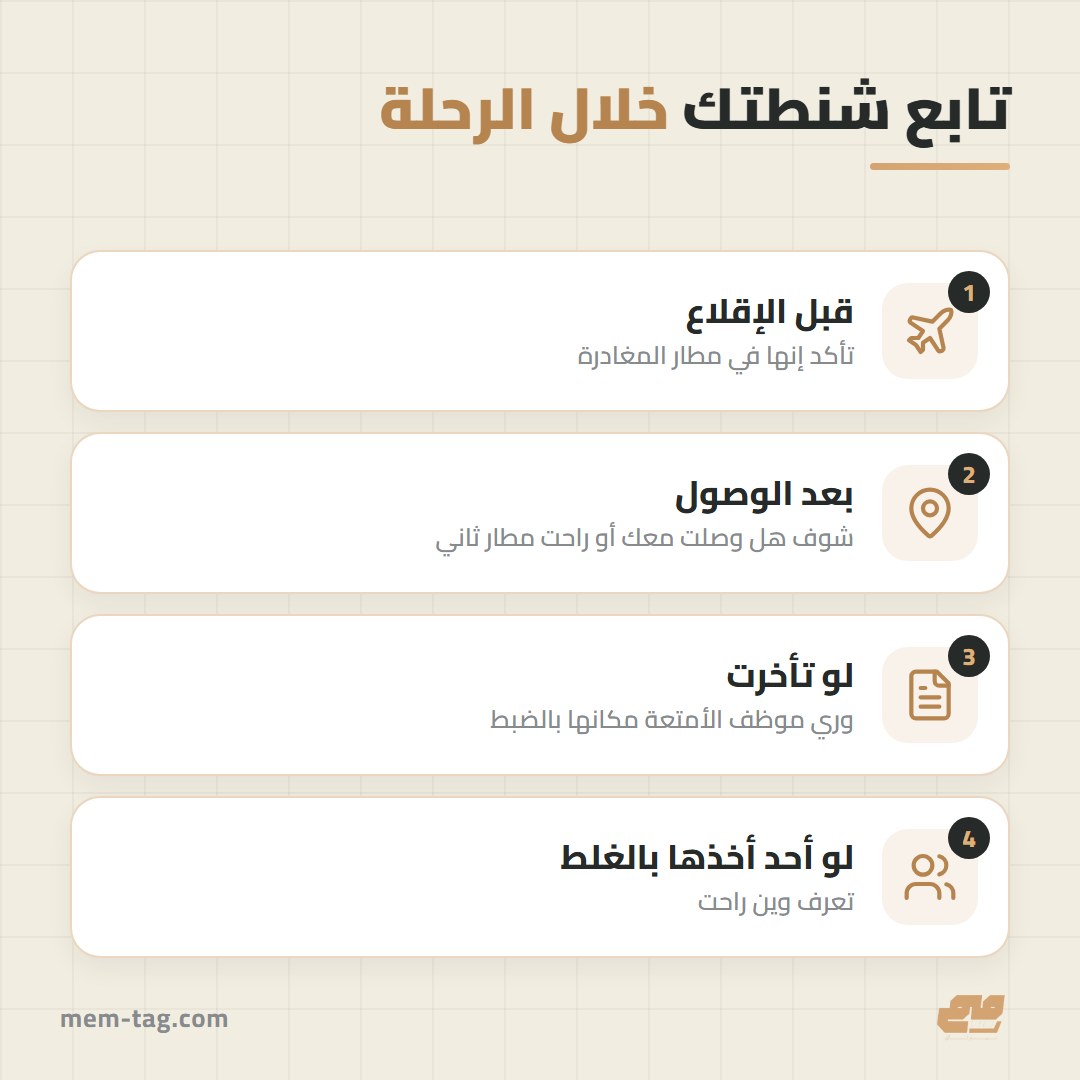 كيف تتابع شنطتك ببطاقة التتبع خلال الرحلة