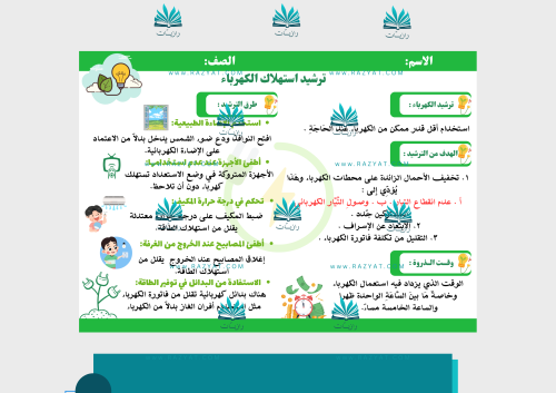 مطوية ترشيد استهلاك الكهرباء