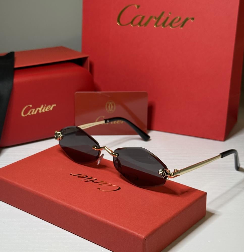 نظارة كارتير بعدسة هندسية بدون إطار بعدسة سوداء
