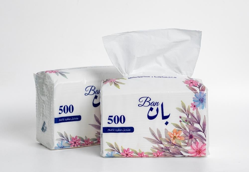 مناديل بان 500 منديل هي الحجم القياسي الذي يضمن لك الجودة العالية
