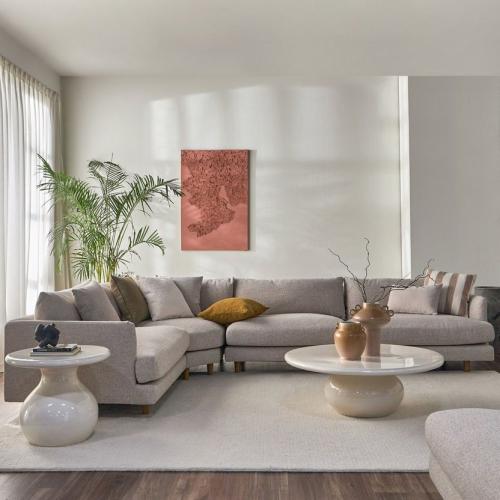 كنبة ركنية يسار بتصميم L