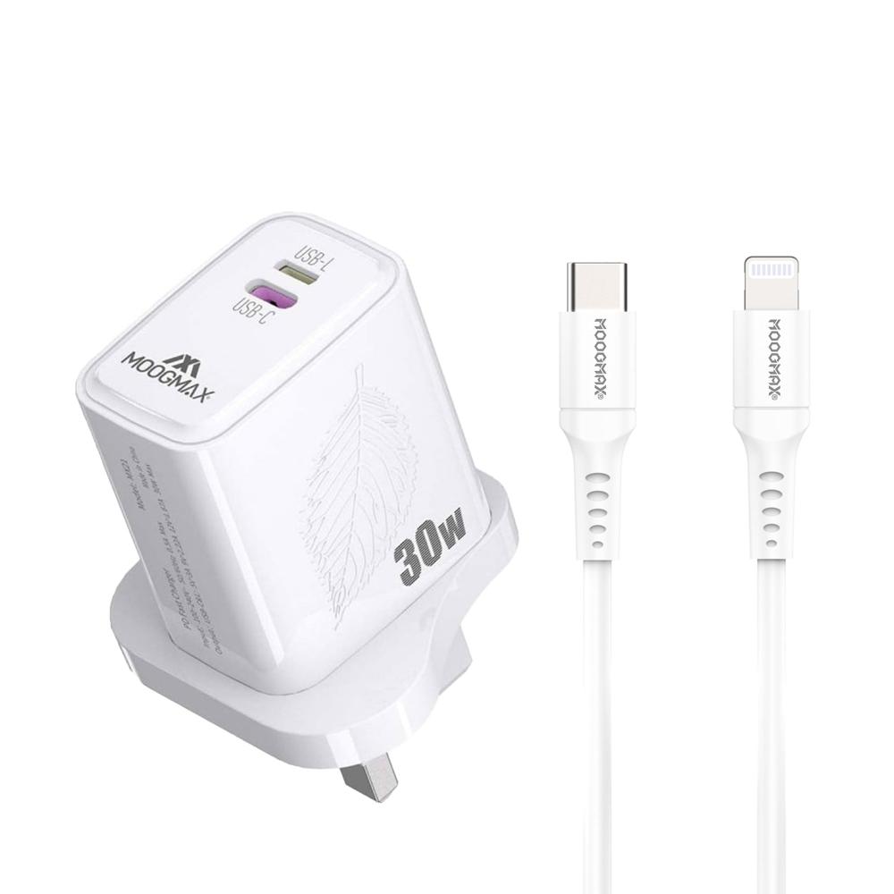 رأس شاحن + كابل معتمد من أبل للشحن السريع (ضمان عامين)