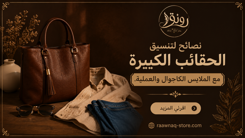نصائح لتنسيق الحقائب الكبيرة مع الملابس الكاجوال والعملية.