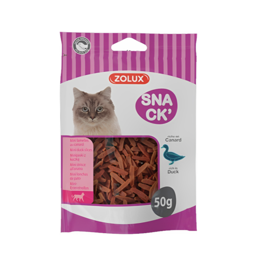 زولكس سناك مكافات شرائح البط للقطط 50g