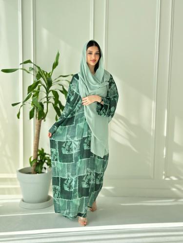 Green bowal abaya