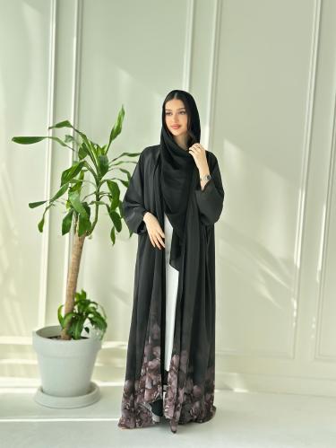 Pink flower abaya