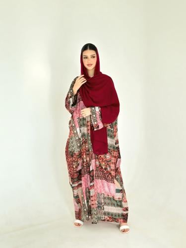Red bowal abaya