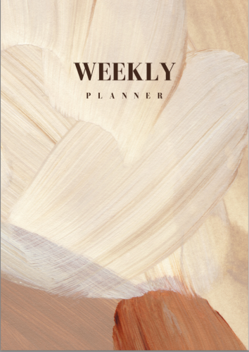 Gold Aesthetic Brush Stroke Minimal Weekly Planner...