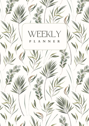 weekly planner green plant design E