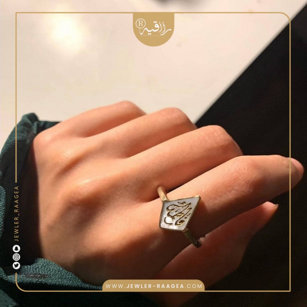 خاتم برندو تاريخ فضه عيار 925 - تصميم انيق حسب طلبك