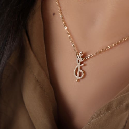 سلسال حرفين مطلي ذهب عيار21