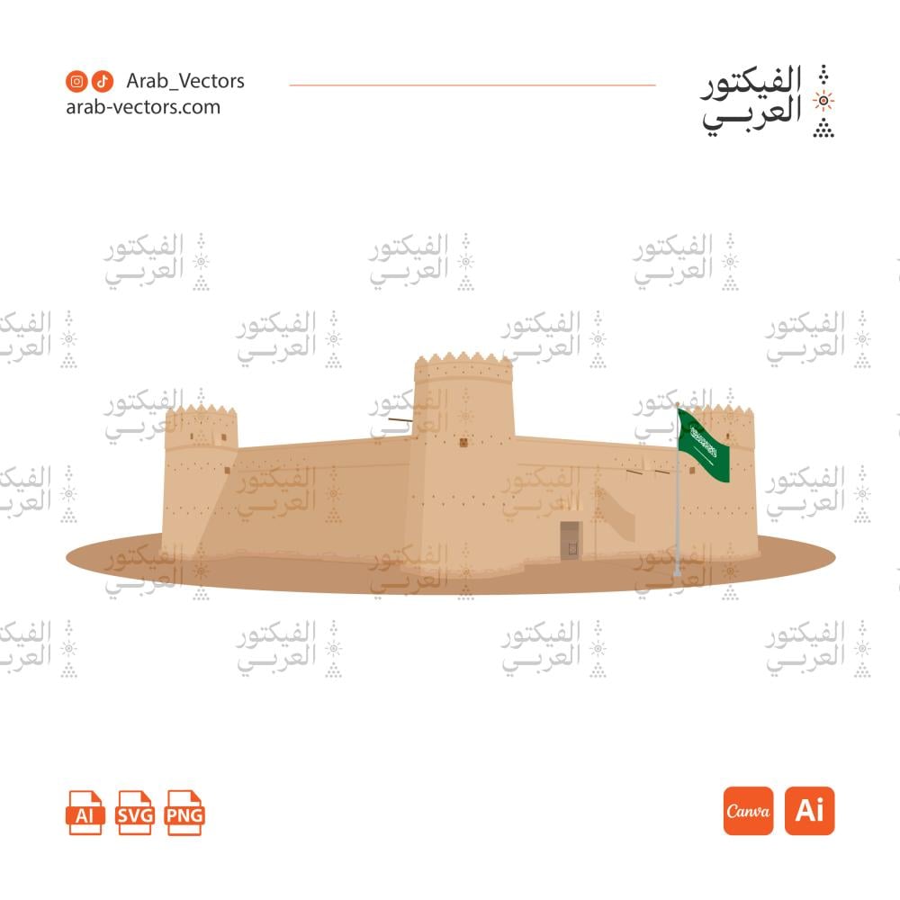 تصميم فيكتور قصر المصمك السعودي متوفر على الستريتور وكانفا