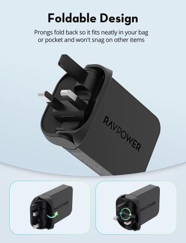 ravpower PD 65W pioneer شاحن جداري نحيف