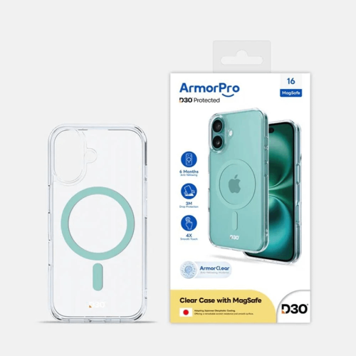كفر ايفون 16 شفاف ماج سيف فيروزي D3O من ARMORPRO