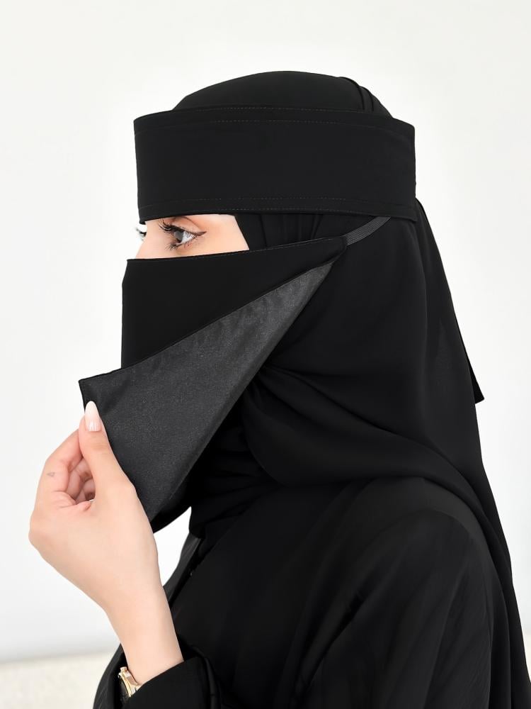 عدد 2 نقاب مشبك حرير قصير +عدد 2 نقاب مشبك حرير وسط