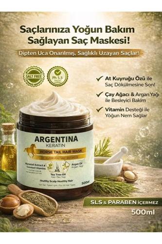 ARGENTİNA KERATİN قناع الشعر بزيت الأرغان على شكل ذيل الحصان - بلسم 500 مل