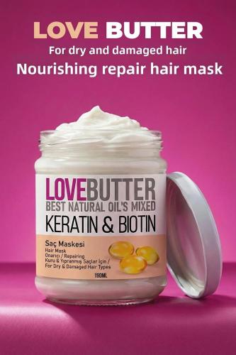 LOVE BUTTER قناع إصلاح الشعر بالكيراتين والبيوتين للشعر الجاف والتالف