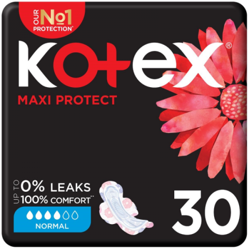 Kotex black maxi pads normal wing 30PCS