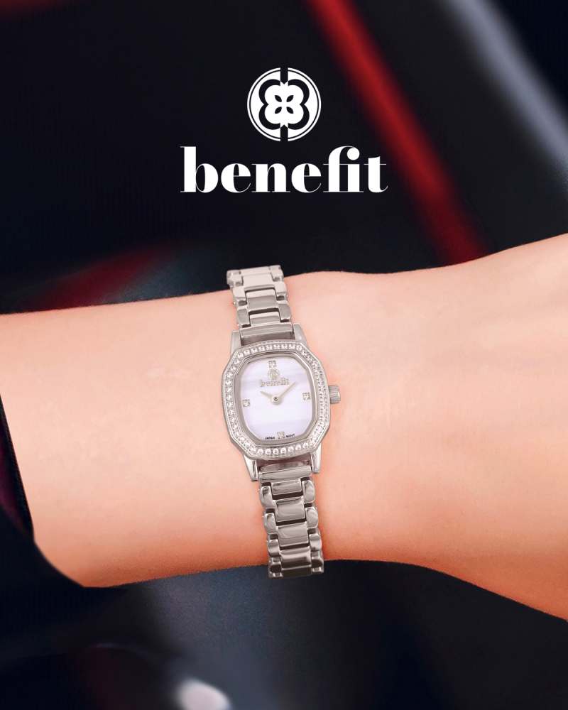 ساعة نسائية ماركة بنفيت فضي مينا صدفي موديل BNSSWH10035L