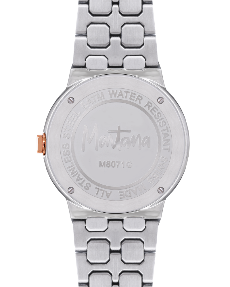 ساعة الماس رجالية ماركة مونتانا فضي روز صناعة سويسرية  موديل M8071G