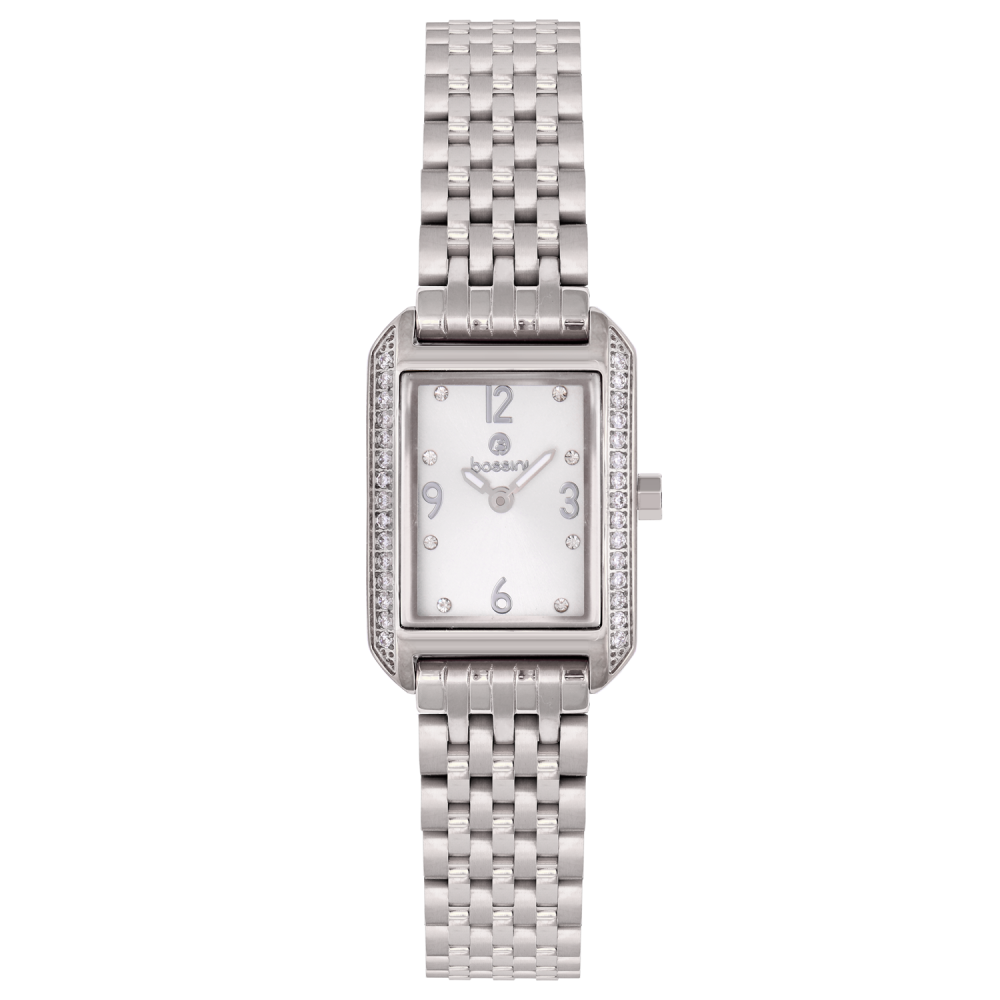 ساعة بوسيني نسائية فضي موديل BSSS7012L