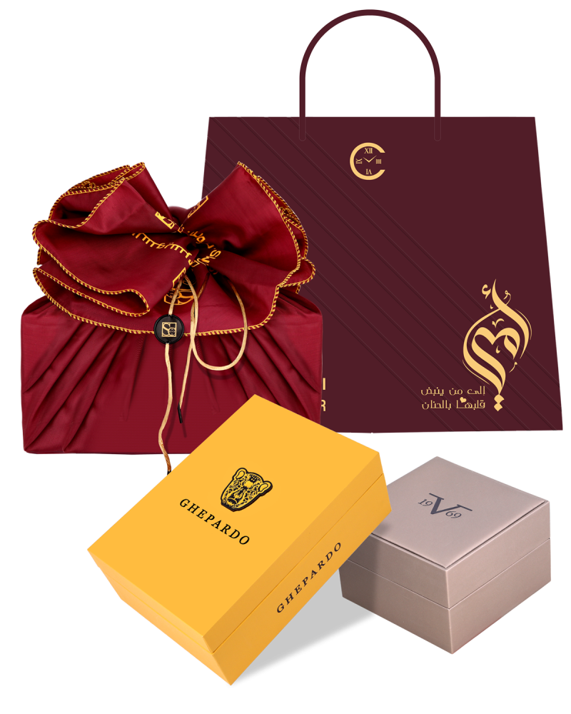 طقم يوم الأم ساعة ماركة V19.69 + عطر  جيبارو - كينج باتشولي+ تعليقة بنفيت