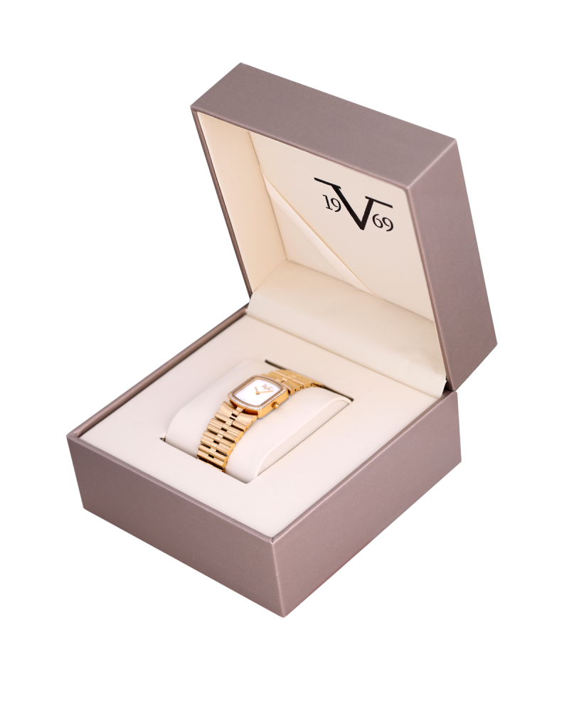 طقم يوم الأم ساعة ماركة V19.69 + عطر  جيبارو - كينج باودر + تعليقة بنفيت