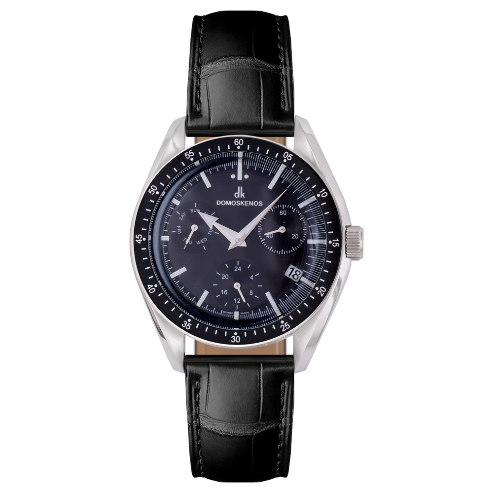 ساعة رجالية ماركة دي كي فضي مينا اسود DKSSB5009