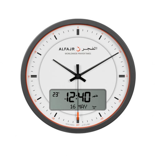 ساعة الفجر حائط دائري أبيض CR-23