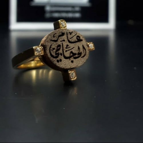 خاتم رجالي ملكي فضه خالص بالاسم حسب الطلب