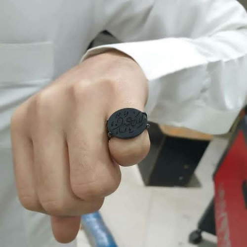 خاتم رجالي ملكي فضه خالص بالاسم حسب الطلب