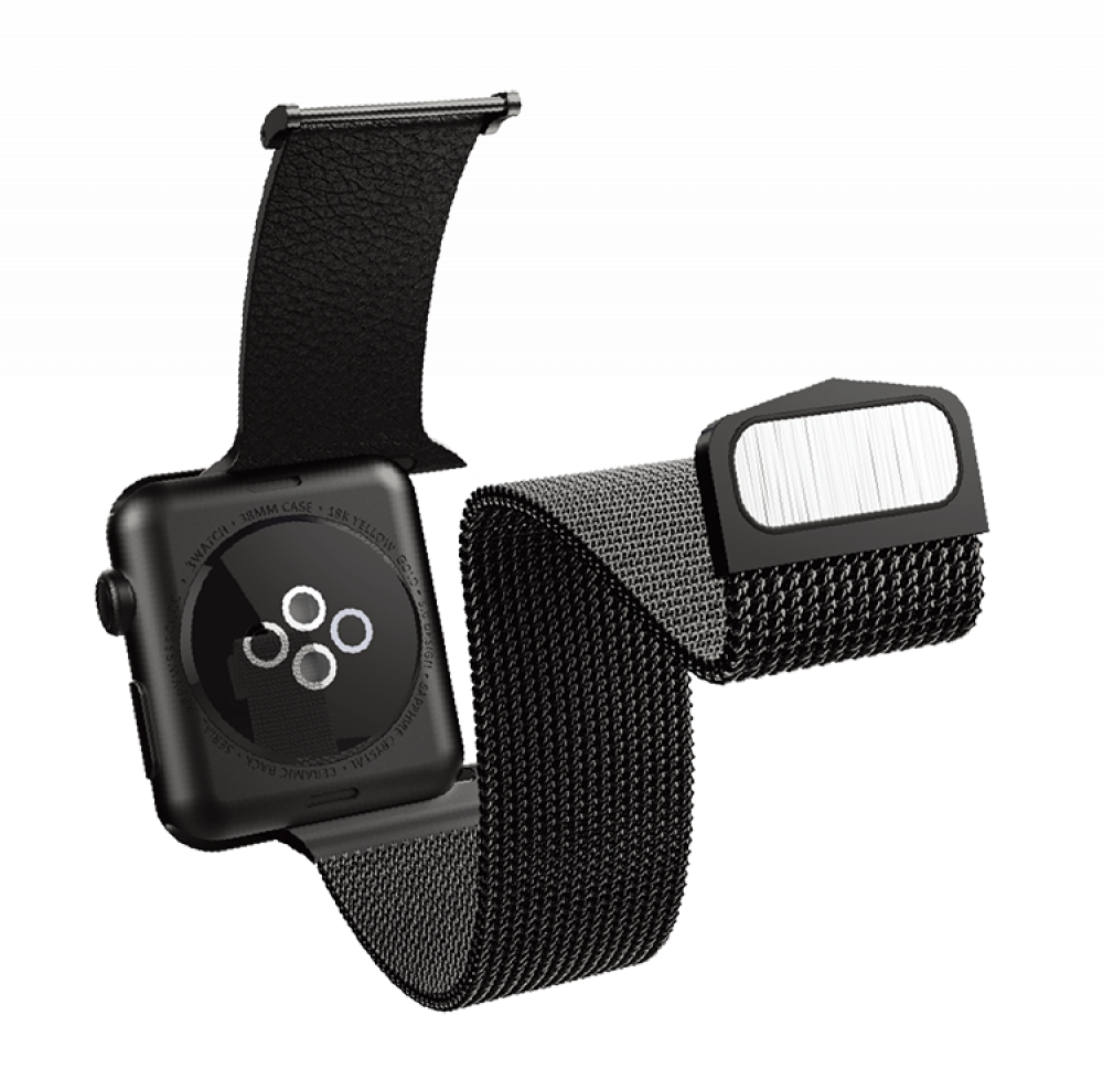 Apple Watch Hybrid Mesh X-Doria Stainless Steel Band Strap 42/44/45mm -  Black - Electron Shop - Apple phones headphones chargers cases Apple watches