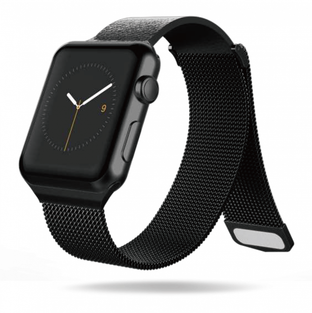 Apple Watch Hybrid Mesh X-Doria Stainless Steel Band Strap 42/44/45mm -  Black - Electron Shop - Apple phones headphones chargers cases Apple watches