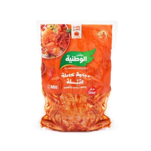 دجاجة كاملة متبلة حار الوطنية 600 غرام