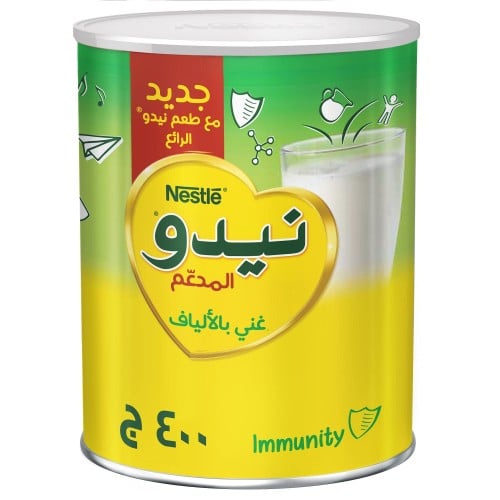 حليب نيدو المدعم غني بالألياف كامل الدسم 400 جم