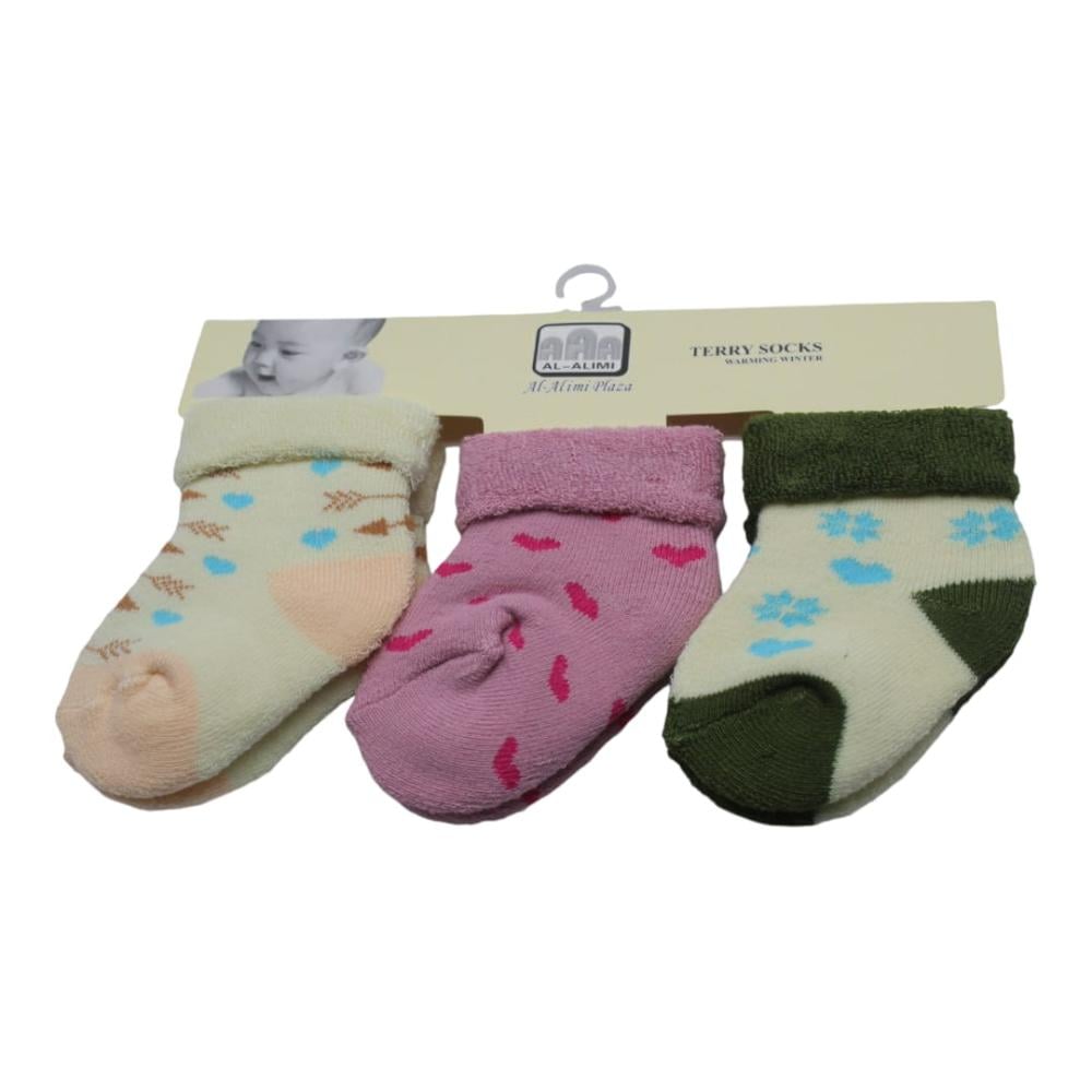 جوارب اطفال شتوي متعدد الالوان 3 قطعه