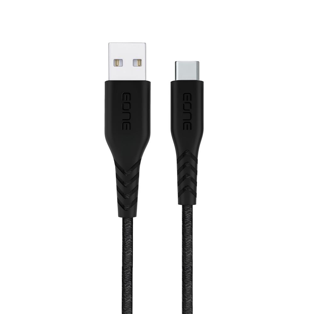 كيبل للشحن ونقل البيانات قماش من EONE من USB-A إلي USB-C طول 1.2 متر