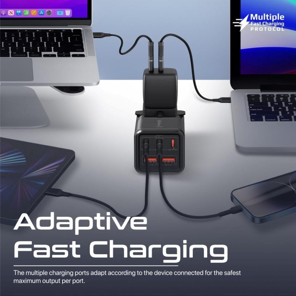 مشترك طاقة GaNFast متعدد المنافذ بقوة 75 واط  -  PowerBrix-GaN75