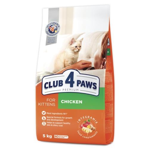 طعام جاف دجاج للقطط الصغيره CLUB 4 PAWS